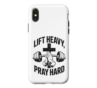 Carcasa para iPhone X/XS Christian Workout Lift Heavy Pray Hard Gimnasio para Hombres