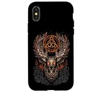 Carcasa para iPhone X/XS Ciervo Blanco Mitología vikinga Runas Espíritu nórdico
