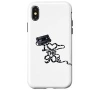 Carcasa para iPhone X/XS Cinta Adhesiva Suelta con Texto «I Heart The 90s Movie Store Rent»