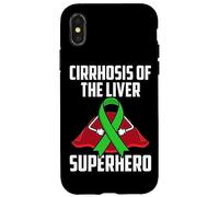 Carcasa para iPhone X/XS Cirrosis of The Liver Superhero Teal Ribbon