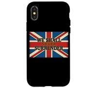 Carcasa para iPhone X/XS Cita de Union Jack We Shall Never Surrender Churchill