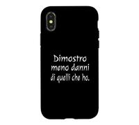 Carcasa para iPhone X/XS Cita Divertida Dimostro meno Danni di quelli che ho.