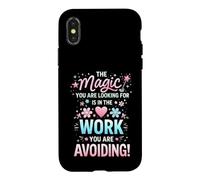 Carcasa para iPhone X/XS Cita Divertida sobre Ética Laboral y Humor