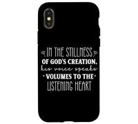 Carcasa para iPhone X/XS Cita Inspiradora en la Quietud de la Creación de Dios