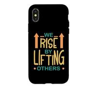 Carcasa para iPhone X/XS Cita Positiva Nos Levantamos Levantando Otros Hombres Mujeres Niños