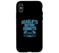 Carcasa para iPhone X/XS Citas Divertidas de Gimnasio Peso Muerto Antes de donas Gimnasio Motivacional