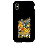 Carcasa para iPhone X/XS City Dunk Pigeon Baloncesto Slam Funny Bird