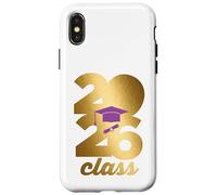 Carcasa para iPhone X/XS Class of 2026 Graduation Golden Numbers Cap Diploma
