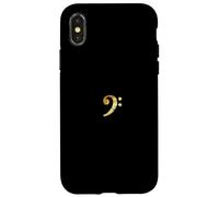 Carcasa para iPhone X/XS Clave de Bajo (Amarillo Vintage Centro) Bajista