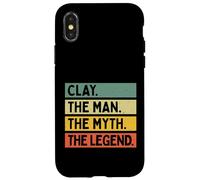 Carcasa para iPhone X/XS Clay The Man The Myth The Legend - Cita Personalizada Divertida