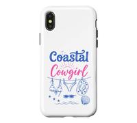 Carcasa para iPhone X/XS Coastal Cowgirl Bachelorette Summer Cowboy Hat Blue Beach