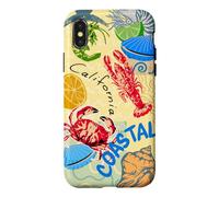 Carcasa para iPhone X/XS Coastal Lighthouse Sailboat Ocean Sunset Scenic Artwork