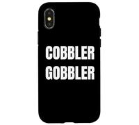 Carcasa para iPhone X/XS Cobbler Gobbler Funny Thanksgiving Dessert Lover Design