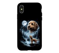 Carcasa para iPhone X/XS Cockapoo Howling to The Moon Retro Doodle Doodle Dog