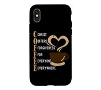 Carcasa para iPhone X/XS Coffee Christ Offers Forgiveness For Everyone Everywhere