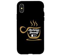 Carcasa para iPhone X/XS Coffee Recharge Yourself Funny Cafeine Baristas Coffee Lover
