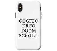 Carcasa para iPhone X/XS Cogito Ergo Doom Pergamino Latina Filosofía Humor