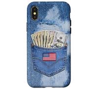 Carcasa para iPhone X/XS Coll Jeanse Pocket with USA Flag Illustration Graphic Design