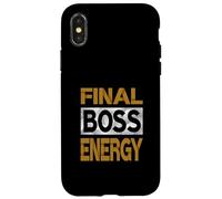 Carcasa para iPhone X/XS Color marrón Final-Boss-Energy Brown Graphic