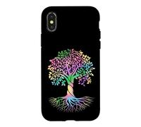 Carcasa para iPhone X/XS Colorful Life Is Really Good Vintage Unique Tree Art