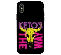 Carcasa para iPhone X/XS Colorido Keto Warrior Space Bounty Hunter Skull Parody 80's