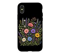 Carcasa para iPhone X/XS Colorido Ramo de Flores Silvestres Flores de jardín botánico