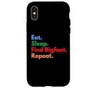 Carcasa para iPhone X/XS Come Sleep Encuentra Bigfoot Repeat para Cazadores y Amantes de pies Grandes