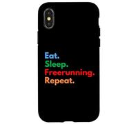 Carcasa para iPhone X/XS Comer Dormir Freerunning Repeat - Freerunners & Parkour Lovers