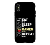 Carcasa para iPhone X/XS Comer sueño Ramen Repeat, Fideos para niños