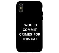 Carcasa para iPhone X/XS Cometería crímenes por Este Humor Amante de los Gatos