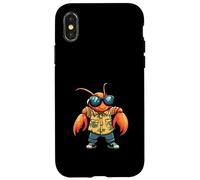 Carcasa para iPhone X/XS Cómic Cool Lobster Crab Summer Vibes