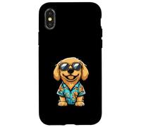 Carcasa para iPhone X/XS Cómic Genial de Golden Retriever Dog Summer Vibes