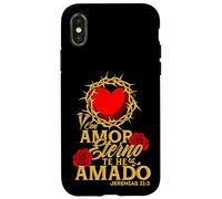 Carcasa para iPhone X/XS con Amor Eterno te he Amado, versículo Jeremías 31:3
