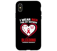 Carcasa para iPhone X/XS Concienciación sobre trastornos sangrantes I Wear Red for My Nephew