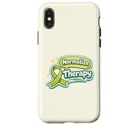 Carcasa para iPhone X/XS Concientización sobre la Salud Mental - Cinta Verde de la Terapia de normalización