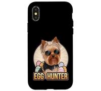 Carcasa para iPhone X/XS Conejito de Pascua Yorkshire Terrier Egg Hunter Dog Lover