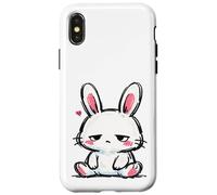 Carcasa para iPhone X/XS Conejito Triste, Tan Lindo gráfico de Conejo