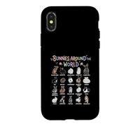Carcasa para iPhone X/XS Conejitos Alrededor del Mundo Razas de Conejos Gráfico Animal Mascota