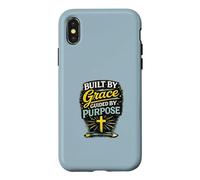 Carcasa para iPhone X/XS Construido por la Gracia, guiado por un propósito, diseño de fe Cristiana