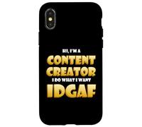Carcasa para iPhone X/XS Content Creator Idgaf Meme Video Content Creation Cosplay