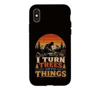 Carcasa para iPhone X/XS Convierto los árboles en Cosas, Divertido Carpintero Dicho Carpintero