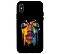 Carcasa para iPhone X/XS Cool African Woman Afro Color Painted Face Juneteenth Vibes
