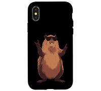 Carcasa para iPhone X/XS Cool Beaver Rock On Funny Animal Gafas De Sol Diseño
