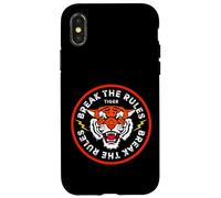 Carcasa para iPhone X/XS Cool Break The Rules Wild Japanese Tiger Graphic Design