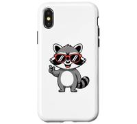 Carcasa para iPhone X/XS Cool Charming Raccoon with Sunglasses