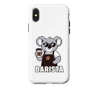 Carcasa para iPhone X/XS Cool Koala Barista Coffee Gráfico de Carrera