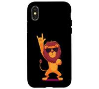 Carcasa para iPhone X/XS Cool Lion Rock On Funny Animal Lover Graphic Gafas de Sol