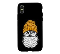 Carcasa para iPhone X/XS Cool Owl Beanie Ilustración de Estilo Urbano