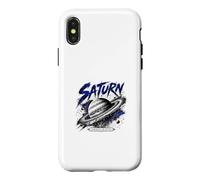 Carcasa para iPhone X/XS Coordenadas espaciales mundiales anilladas Saturn Planet
