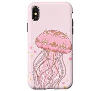 Carcasa para iPhone X/XS Coquette Jellyfish Pink Bow Pearls Soft Girl Aesthetic